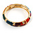 Gold Plated Multicoloured Crystal Enamel Bangle Bracelet - view 3