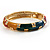Gold Plated Multicoloured Crystal Enamel Bangle Bracelet - view 6