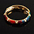 Gold Plated Multicoloured Crystal Enamel Bangle Bracelet - view 8