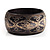 Wide Dark Brown Etched Wooden Bangle - view 4