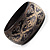 Wide Dark Brown Etched Wooden Bangle - view 5