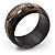 Wide Dark Brown Etched Wooden Bangle - view 2