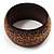 Wide Brown Etched Wooden Bangle - view 2