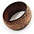 Wide Brown Etched Wooden Bangle - view 3