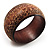Wide Brown Etched Wooden Bangle
