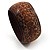 Wide Brown Etched Wooden Bangle - view 7