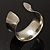 Silver Tone Wide Etched Cuff Bangle - view 5