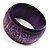 Wide Purple Etched Wooden Bangle