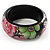 Multicoloured Floral Resin Bangle - view 2