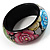 Multicoloured Floral Resin Bangle - view 7