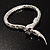 Silver Tone Mesmerized Fashion Snake Bangle Bracelet (18cm) - view 9