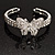 Diamante Butterfly Flex Bangle Bracelet - view 6