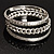 Patterned Metal Bangles - Set of 3 (Silver Tone)