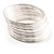 Textured Metal Bangles- Set of 14 (Silver Tone) - view 2