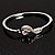 Silver Plated Crystal Treble Clef Bangle Bracelet - 19cm L - view 8