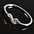 Silver Plated Crystal Treble Clef Bangle Bracelet - 19cm L - view 3