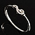 Silver Plated Crystal Treble Clef Bangle Bracelet - 19cm L - view 2