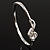 Silver Plated Crystal Treble Clef Bangle Bracelet - 19cm L - view 9