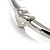 Rhodium Plated Hinged Heart Bangle Bracelet - view 3
