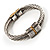 Two-Tone Twisted Hinged Bangle Bracelet - view 4