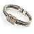 Two-Tone Twisted Hinged Bangle Bracelet - view 6
