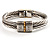 Two-Tone Twisted Hinged Bangle Bracelet - view 7