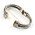Two-Tone Twisted Hinged Bangle Bracelet - view 3