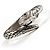 Silver Tone Crystal Snake Bangle Bracelet - view 8