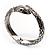 Silver Tone Crystal Snake Bangle Bracelet - view 7