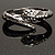 Silver Tone Crystal Snake Bangle Bracelet - view 10