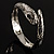 Silver Tone Crystal Snake Bangle Bracelet - view 5