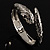 Silver Tone Crystal Snake Bangle Bracelet - view 13