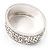 Rhodium Plated Hammered Wide Hinged Bangle - view 8