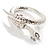 Silver Tone Mesmerized Fashion Snake Bangle Bracelet - view 2