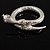 Silver Tone Mesmerized Fashion Snake Bangle Bracelet - view 10