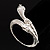 Silver Tone Mesmerized Fashion Snake Bangle Bracelet - view 4