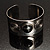 Hematite Button and Duo-Twirl Stainless Steel Bangle