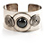 Hematite Button and Duo-Twirl Stainless Steel Bangle - view 15