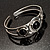 Stainless Steel Bangle with 3 Black Onyx Button-Shaped Stones - view 9