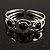 Stainless Steel Bangle with 3 Black Onyx Button-Shaped Stones - view 10