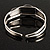 Stainless Steel Bangle with 3 Black Onyx Button-Shaped Stones - view 5