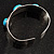 Stainless Steel Bangle with 3 Turquoise Button-Shaped Stones - view 9