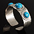 Stainless Steel Bangle with 3 Turquoise Button-Shaped Stones - view 5