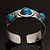 Stainless Steel Bangle with 3 Turquoise Button-Shaped Stones - view 11