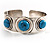 Stainless Steel Bangle with 3 Turquoise Button-Shaped Stones - view 8