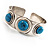 Stainless Steel Bangle with 3 Turquoise Button-Shaped Stones - view 7