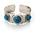 Stainless Steel Bangle with 3 Turquoise Button-Shaped Stones