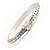 Silver Tone Textured Crystal Cross Hinged Bangle Bracelet - view 11
