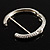 Silver Tone Textured Crystal Cross Hinged Bangle Bracelet - view 7