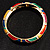 Gold Tone Curvy Enamel Crystal Hinged Bangle Bracelet (Multicoloured) - view 13